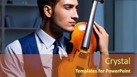  Presentation with young children playing - Beautiful PPT layouts featuring young-musician-man-practicing-playing backdrop and a red colored foreground