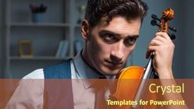  Presentation with young children playing multicultural - Slides enhanced with young-musician-man-practicing-playing background and a red colored foreground