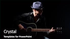  Presentation with acoustic - Beautiful presentation design featuring young musician playing acoustic guitar backdrop and a black colored foreground