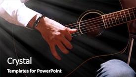  Presentation with young children playing multicultural - PPT theme with young musician playing acoustic guitar background and a  colored foreground