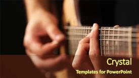  Presentation with acoustic - Slides featuring young musician playing acoustic guitar background and a tawny brown colored foreground