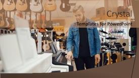  Presentation with piano - PPT layouts having young-musician-poses background and a coral colored foreground