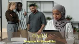  Presentation with hijab - PPT layouts enhanced with young-muslim-businesswoman-in-hijab background and a tawny brown colored foreground