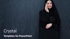  Presentation with abaya - Amazing slide set having young-muslim-businesswoman-in-traditional backdrop and a wine colored foreground