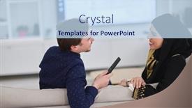  Presentation with muslim - Cool new presentation theme with young-muslim-couple-enjoing-time backdrop and a sky blue colored foreground