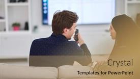  Presentation with ramadan - PPT theme having young-muslim-couple-enjoing-time background and a coral colored foreground