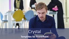  Presentation with quran - Presentation theme consisting of young-muslim-man-reading-quran background and a navy blue colored foreground