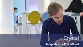  Presentation with quran - Presentation theme featuring young-muslim-man-reading-quran background and a navy blue colored foreground