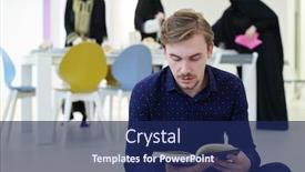  Presentation with feast - Cool new PPT theme with young-muslim-man-sitting backdrop and a navy blue colored foreground