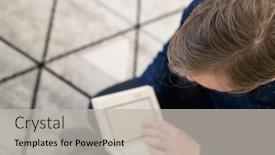  Presentation with muslim - Slide set featuring young-muslim-man-sitting background and a light gray colored foreground