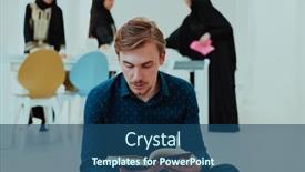  Presentation with quran - PPT theme having young-muslim-man-sitting background and a ocean colored foreground