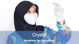  Presentation with temperature - Slides having young muslim nurse checking temperature background and a teal colored foreground