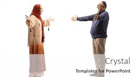  Presentation with muslim - Theme with young-muslim-woman-meeting background and a  colored foreground