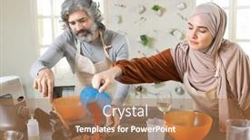  Presentation with tomato ketchup - Theme having young-muslim-woman-pouring-tomato background and a coral colored foreground