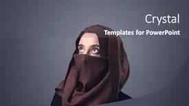  Presentation with muslim - Cool new presentation with young-muslim-woman-wearing-niqab backdrop and a gray colored foreground