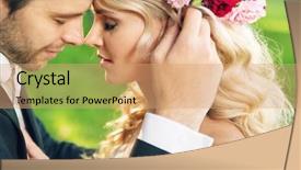  Presentation with married couple - Cool new presentation theme with young newly married couple posing backdrop and a coral colored foreground