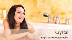  Presentation with take - Amazing presentation theme having young nice woman take hot backdrop and a  colored foreground