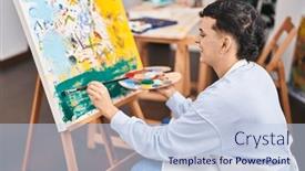  Presentation with non binary - Slide deck consisting of young-non-binary-man-artist and a lemonade colored foreground