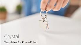  Presentation with keys - Slide set having young-non-binary-man-holding background and a white colored foreground