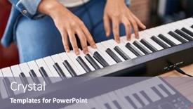  Presentation with piano keyboard - Slides consisting of young-non-binary-man-musician background and a gray colored foreground