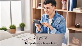  Presentation with non binary - Presentation theme featuring young-non-binary-man-sitting background and a light gray colored foreground