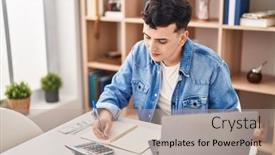  Presentation with non binary - Presentation consisting of young-non-binary-man-sitting background and a light gray colored foreground