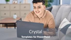  Presentation with non binary - Slide deck featuring young-non-binary-man-using background and a gray colored foreground