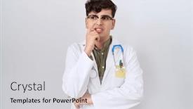  Presentation with nails - PPT theme having young-non-binary-man-wearing background and a sky blue colored foreground