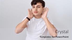  Presentation with deaf - Theme with young-non-binary-man-wearing background and a sky blue colored foreground