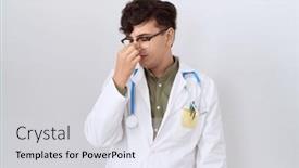  Presentation with nose - Theme having young-non-binary-man-wearing background and a sky blue colored foreground