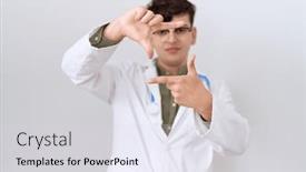  Presentation with creativity - Slide set with young-non-binary-man-wearing background and a sky blue colored foreground