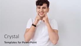  Presentation with non binary - PPT layouts featuring young-non-binary-man-wearing background and a light gray colored foreground
