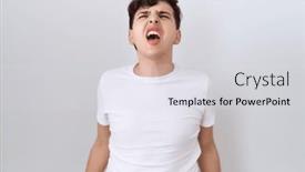  Presentation with anger - Theme consisting of young-non-binary-man-wearing background and a sky blue colored foreground