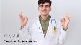  Presentation with meditation - Presentation having young-non-binary-man-wearing background and a sky blue colored foreground