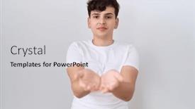  Presentation with non binary - Slides having young-non-binary-man-wearing background and a light gray colored foreground