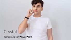  Presentation with non binary - Presentation consisting of young-non-binary-man-wearing background and a light gray colored foreground