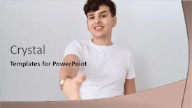  Presentation with non binary - Slides with young-non-binary-man-wearing background and a light gray colored foreground