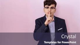  Presentation with lips - Slides having young-non-binary-man background and a tawny brown colored foreground