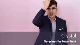  Presentation with memory - Slides with young-non-binary-man background and a wine colored foreground