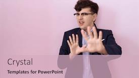  Presentation with panic - Slide set enhanced with young-non-binary-man background and a lemonade colored foreground