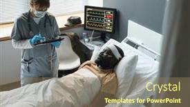  Presentation with wounded - PPT layouts having young-nurse-in-uniform background and a coral colored foreground