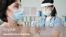  Presentation with ethnicity - Amazing PPT layouts having young-nurse-of-asian-ethnicity backdrop and a coral colored foreground