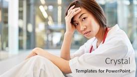  Presentation with nurse student - Presentation theme enhanced with young-nurse-or-medicine-student background and a lemonade colored foreground