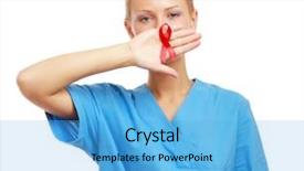  Presentation with nursing to nurse communication - PPT layouts having young nurse with an aids background and a light blue colored foreground