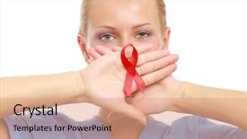  Presentation with neonatal nurse - PPT layouts enhanced with young nurse with an aids background and a coral colored foreground