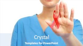  Presentation with congratulations nurse - Beautiful PPT theme featuring young nurse with an aids backdrop and a light blue colored foreground