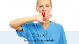  Presentation with nurse - Slides having young nurse with an aids background and a  colored foreground