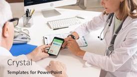  Presentation with health organisation during covid 19 - PPT theme featuring young-nutritionist-in-whitecoat-showing background and a lemonade colored foreground