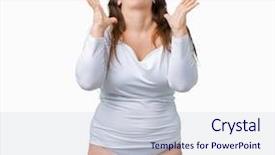  Presentation with winner - Slide deck consisting of young overwight woman wearing white background and a lemonade colored foreground