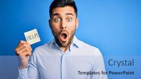  Presentation with overworked - Presentation having young-overworked-business-man-asking background and a light blue colored foreground